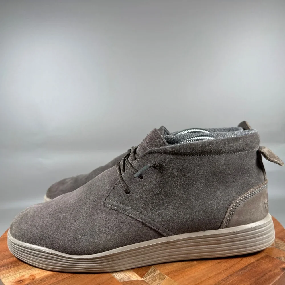 Hey Dude Jo Suede Shadow Grey Mens Chukka Boots Size‎ 9 Sneaker Shoes